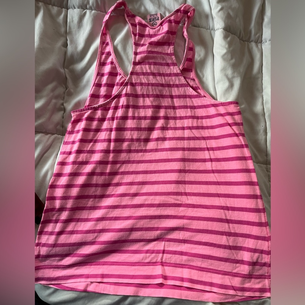 Pink Victoria’s Secret striped tank top and sports bra - Picture 6 of 9
